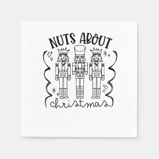 Nüsse über Weihnachten Weihnachts-Nutcracker Serviette (Vorderseite)