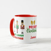 Nüsse über Weihnachts-Nutcracker-Tasse Tasse (Vorderseite Links)