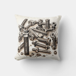 Nüsse und Bolzen 2 Seitenwirbelkissen Kissen