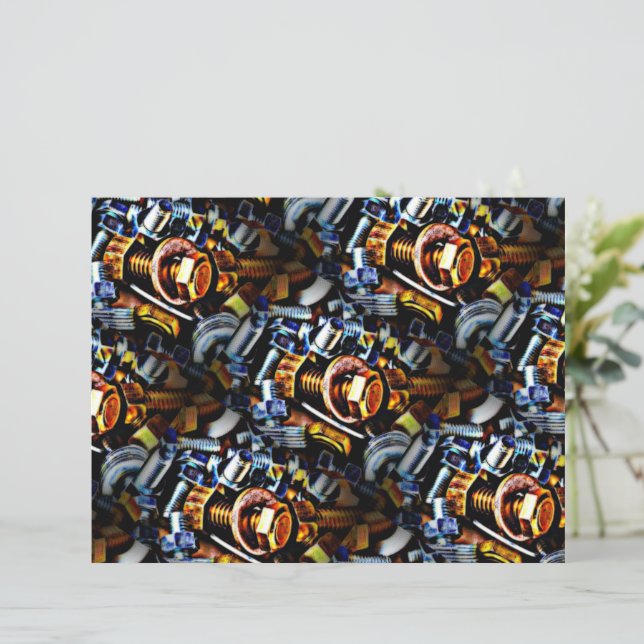 Nüsse und Bolzen Pop Art Scrapbook (Stehend Vorderseite)