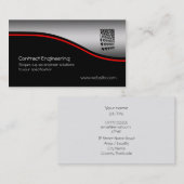 Nüsse - und - Bolzen, roter Swoosh auf Visitenkarte (Vorne/Hinten)