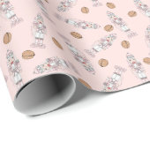 Nüsse und Nüsse - rosa Wrapping Paper Geschenkpapier (Rolleneckpunkt)