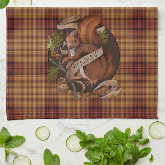Nusseeichhörnchen Geschirrtuch (Gefaltet)