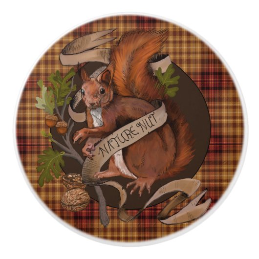 Nusseeichhörnchen Keramikknauf (Vorderseite)