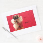 Nussknacker auf roten Geschenktichern Rechteckiger Aufkleber (Umschlag)