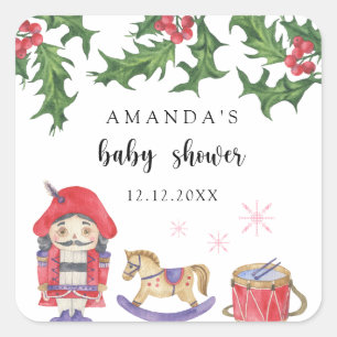 Nussknacker-Baby-Party Quadratischer Aufkleber