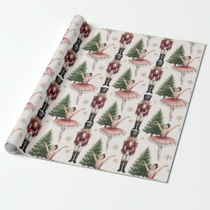Nussknacker Ballerina Balletttänzer Weihnachtsbaum Geschenkpapier
