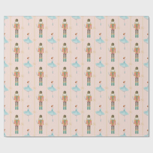 Nussknacker-Ballerina Rosa Vintage-Weihnachten Geschenkpapier