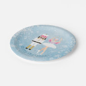 Nussknacker, Ballerina, Schneeflocken Weihnachten Pappteller (Schrägansicht)