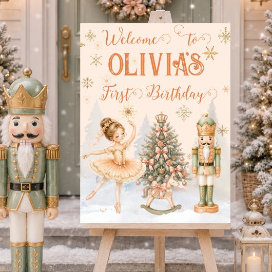 Nussknacker-Ballerina Sugar Plum Willkommensschild Poster