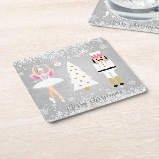Nussknacker, Ballerina, Weihnachtsbaum Rechteckiger Pappuntersetzer (angewinkelt)