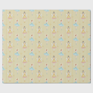 Nussknacker-Ballett-Ballerina Gold Vintage Weihnac Geschenkpapier