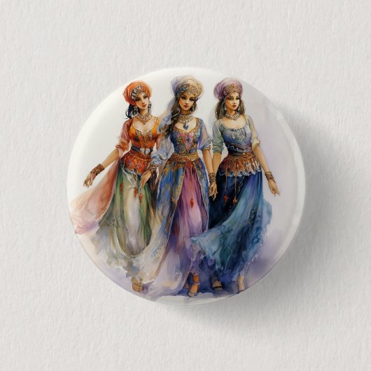 Nussknacker-Ballett, elegante arabische Tänzer Button (Vorderseite)
