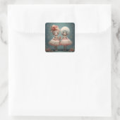 Nussknacker-Ballett Mode-Blumëntänzer Quadratischer Aufkleber (Tasche)