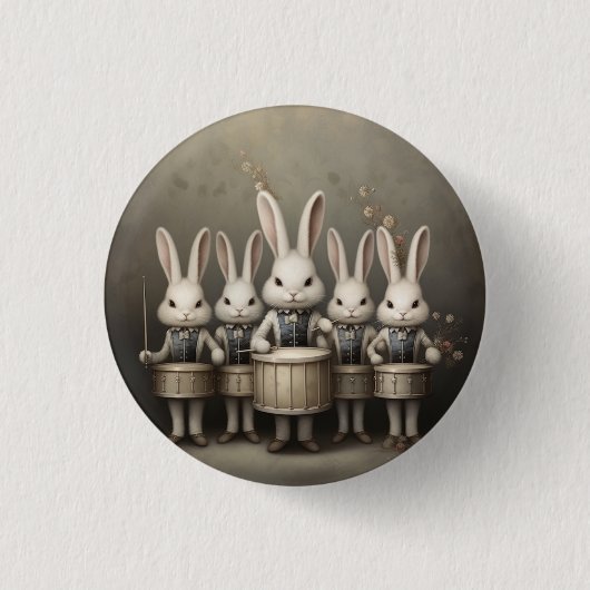 Nussknacker-Ballett-Mode-Hase-Trommler Button (Vorderseite)