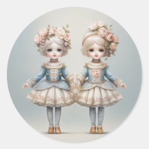 Nussknacker-Ballett-Mode-Rosenknospen Runder Aufkleber