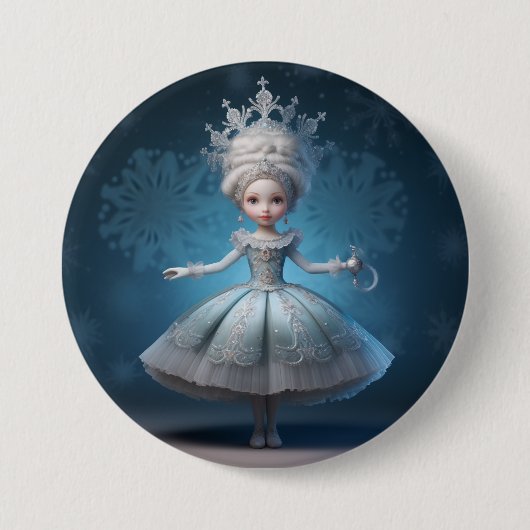 Nussknacker-Ballett-Mode-Schneekönigin Button (Vorderseite)