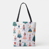 Nussknacker-Ballett-Weihnachts-Nahtlos-Muster Tasche (Rückseite)