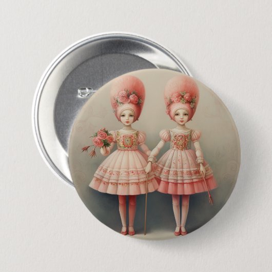 Nussknacker-Ballettmode-russische Tänzer Button (Vorne & Hinten)