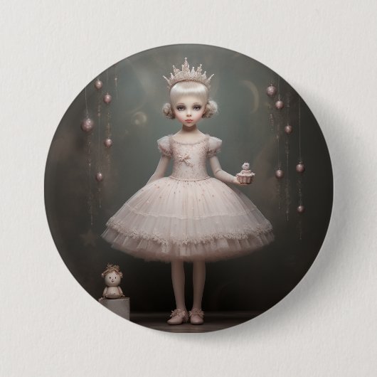 Nussknacker-Ballettmode-Zuckerpflaumenfee Button (Vorderseite)