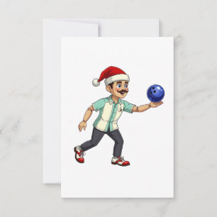 Nussknacker-Bowling-Weihnachten-Sport-Feiertag-Xma Dankeskarte