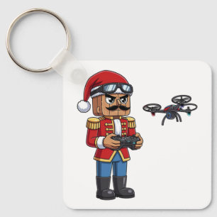 Nussknacker-Drohnenpilot-Tech-Weihnachts-Gaming-W Schlüsselanhänger