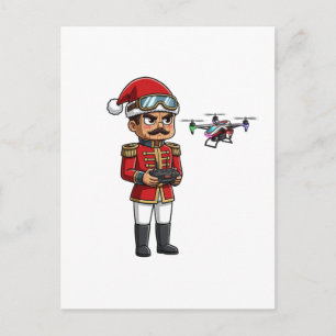 Nussknacker-Drohnenpilot-Tech-Weihnachts-Gaming We Feiertagspostkarte