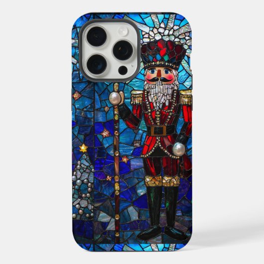 Nussknacker-Faux-Buntglas-Design iPhone Hülle (Rückseite)