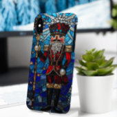 Nussknacker-Faux-Buntglas-Design iPhone Hülle