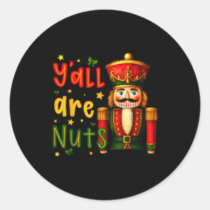 Nussknacker Frohe Weihnachten Lustige Xmas-Pyjamas Runder Aufkleber
