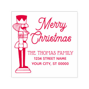 Nussknacker Frohe Weihnachten Name Rücksendeadress Permastempel