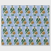 🎁 Nussknacker-Geschenkpapier Froté Blau & Gold Geschenkpapier (Flach)