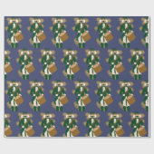 🎁 Nussknacker-Geschenkpapier Navy Blau & Gold 🎁 Geschenkpapier (Flach)