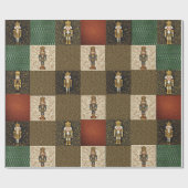 Nussknacker Glanz Schachbrett Traditionell Geschenkpapier (Flach)