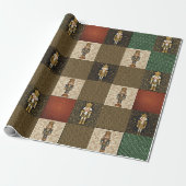 Nussknacker Glanz Schachbrett Traditionell Geschenkpapier (Ungerollt)