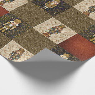 Nussknacker Glanz Schachbrett Traditionell Geschenkpapier