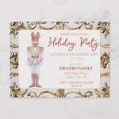 Nussknacker Goldrahmen-Weihnachtsfeier Feiertagspostkarte (Vorderseite)