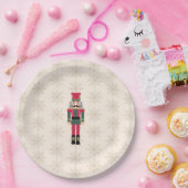 Nussknacker-Illustration Schneeflocken-Muster Pappteller (Party)