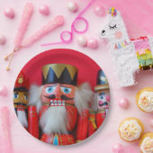 Nussknacker in roten Uniformen Pappteller (Party)