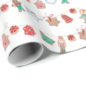 Nussknacker-Kekse Feiertag Geschenkpapier (Rolleneckpunkt)