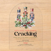 Nussknacker knackt Weihnachten Geburtstag Acryleinladungen (Vorderseite)