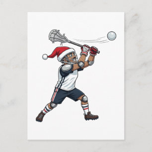 Nussknacker Lacrosse Spieler Weihnachts Sport Weih Feiertagspostkarte