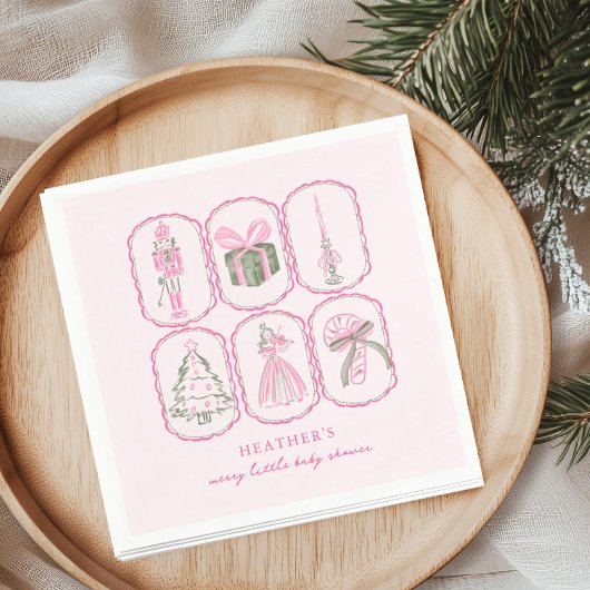 Nussknacker Mädchen A Merry Little Baby Shower Serviette