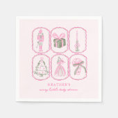 Nussknacker Mädchen A Merry Little Baby Shower Serviette (Vorderseite)