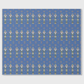 Nussknacker Männer Blau und Gold Traditionell Geschenkpapier (Flach)