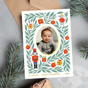 Nussknacker-Maus-Weihnachts-Baby-Foto Folien Feiertagskarte