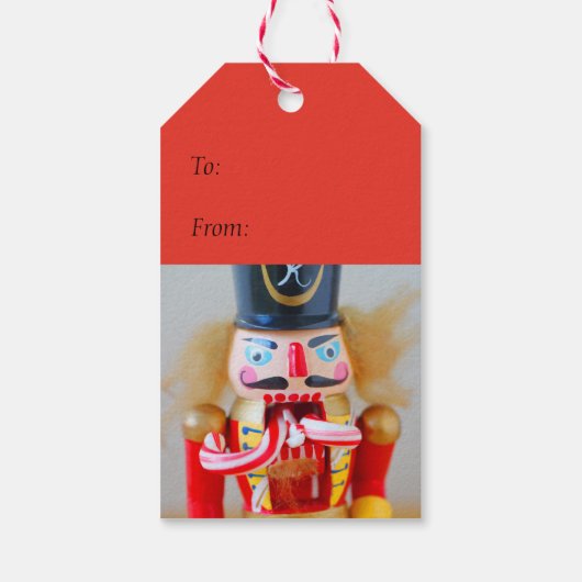 Nussknacker mit Bonbons Geschenkanhänger (Rückseite)