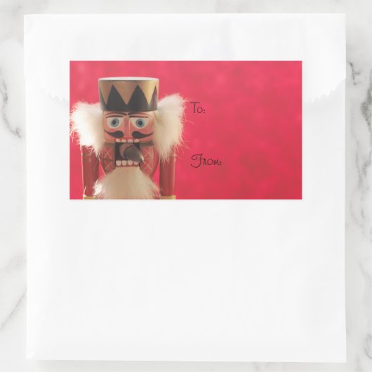 Nussknacker mit Eichenschild-Aufklebern Rechteckiger Aufkleber (Tasche)