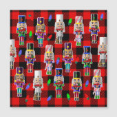 Nussknacker mit kleinen roten Lastwagen Weihnachte Magneteinladung (Vorderseite)