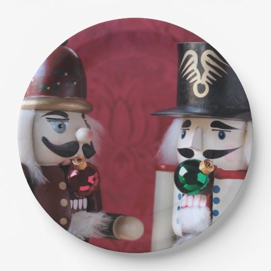 Nussknacker mit Ornamenten Pappteller (Vorderseite)